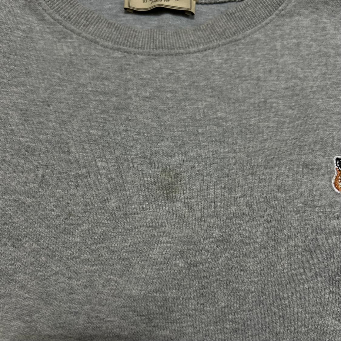 메종키츠네 키츠네 자수 로고 맨투맨 크루넥 티셔츠 [그레이] XL/105 상품이미지6