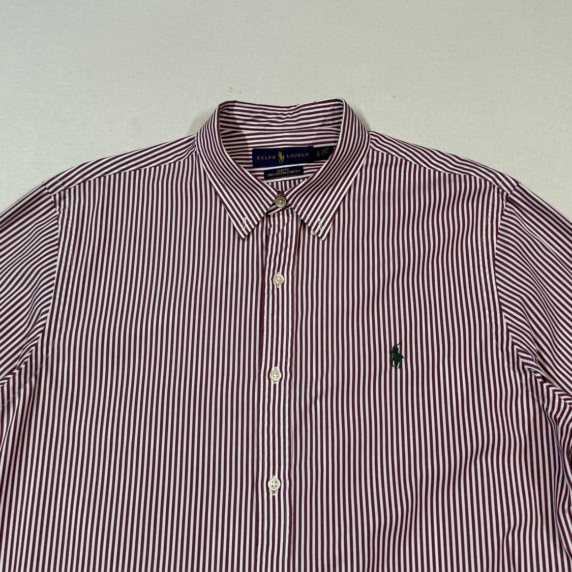 L) 폴로 랄프로렌 클래식 레드 스트라이프 포플린 셔츠 상품이미지3