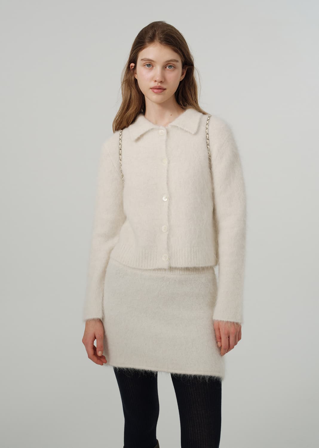 더바넷 Susie Alpaca Knit Mini Skirt 아이보리 상품이미지2