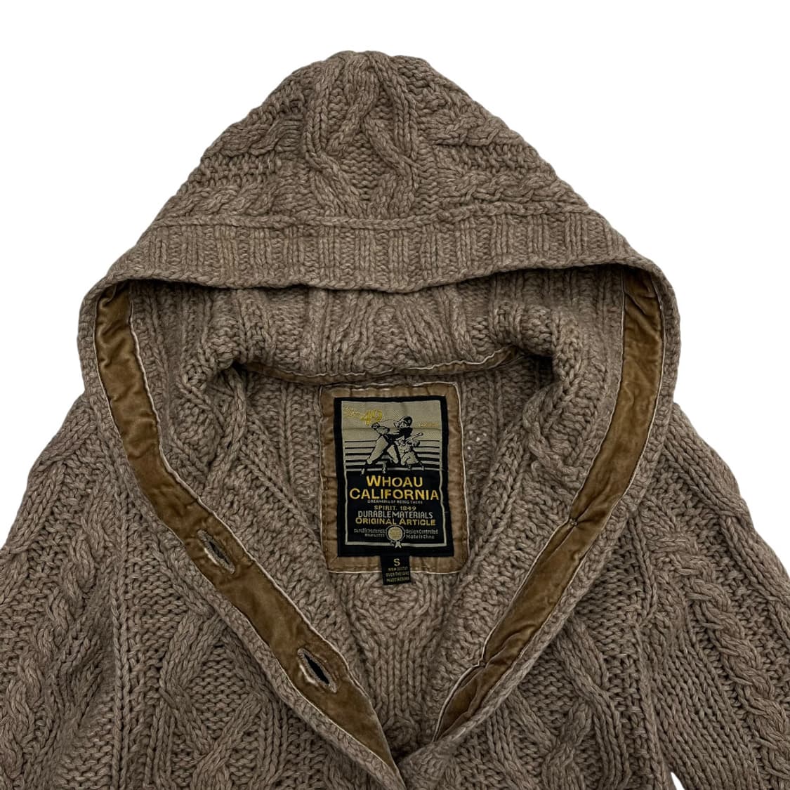 후아유 뮤트베이지 꽈배기 후드 가디건 S 상품이미지5