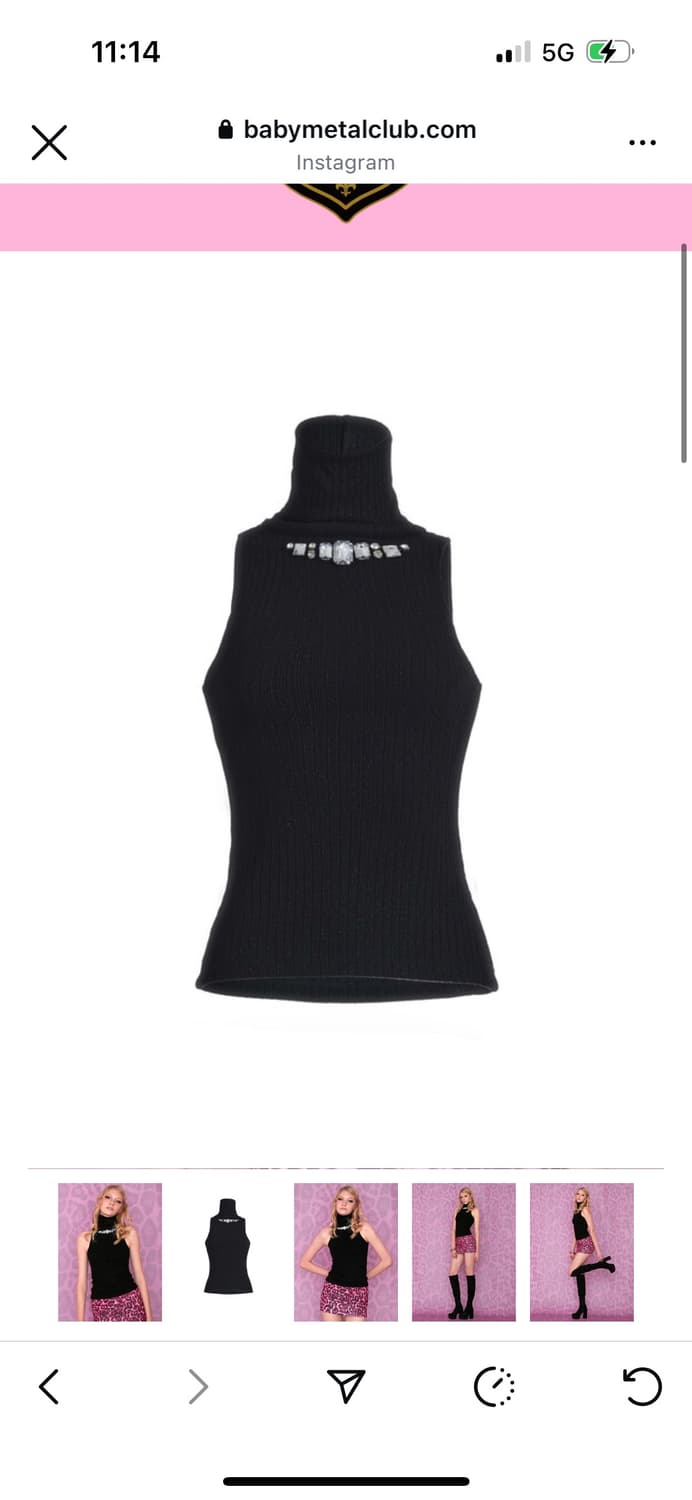 베이비메탈클럽 베메클 럭스젬 하이넥 탑 블랙 상품이미지1