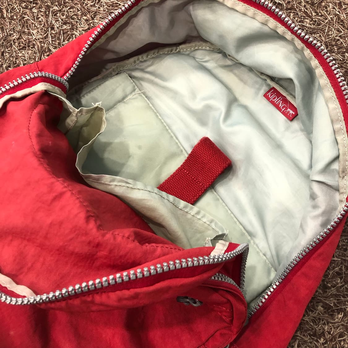 키플링 레드 나일론 백팩 상품이미지5