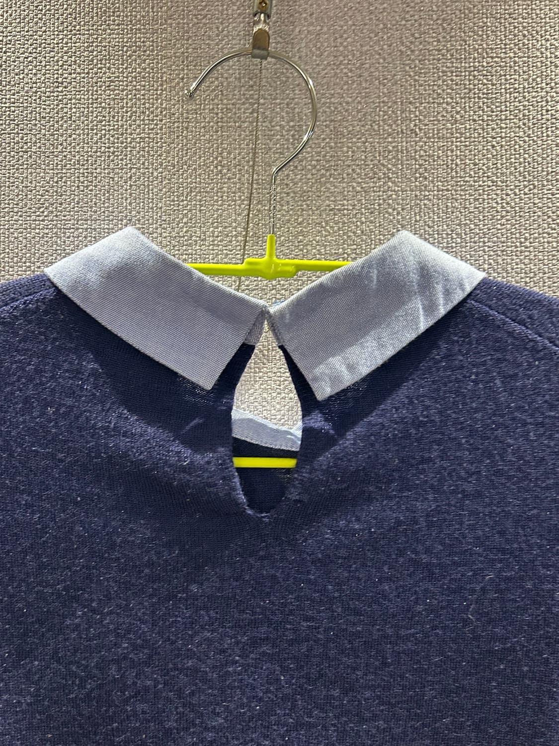 [S] 타미힐피거 럭셔리 울 배색 카라 니트 (Navy) 상품이미지5