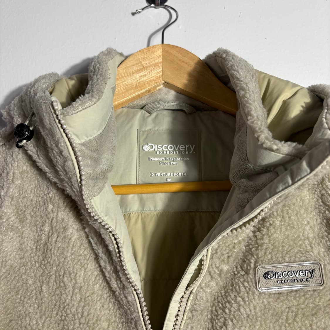 디스커버리 빈티지 베이지 보아 플리스 후드 집업 (무료배송) 상품이미지4