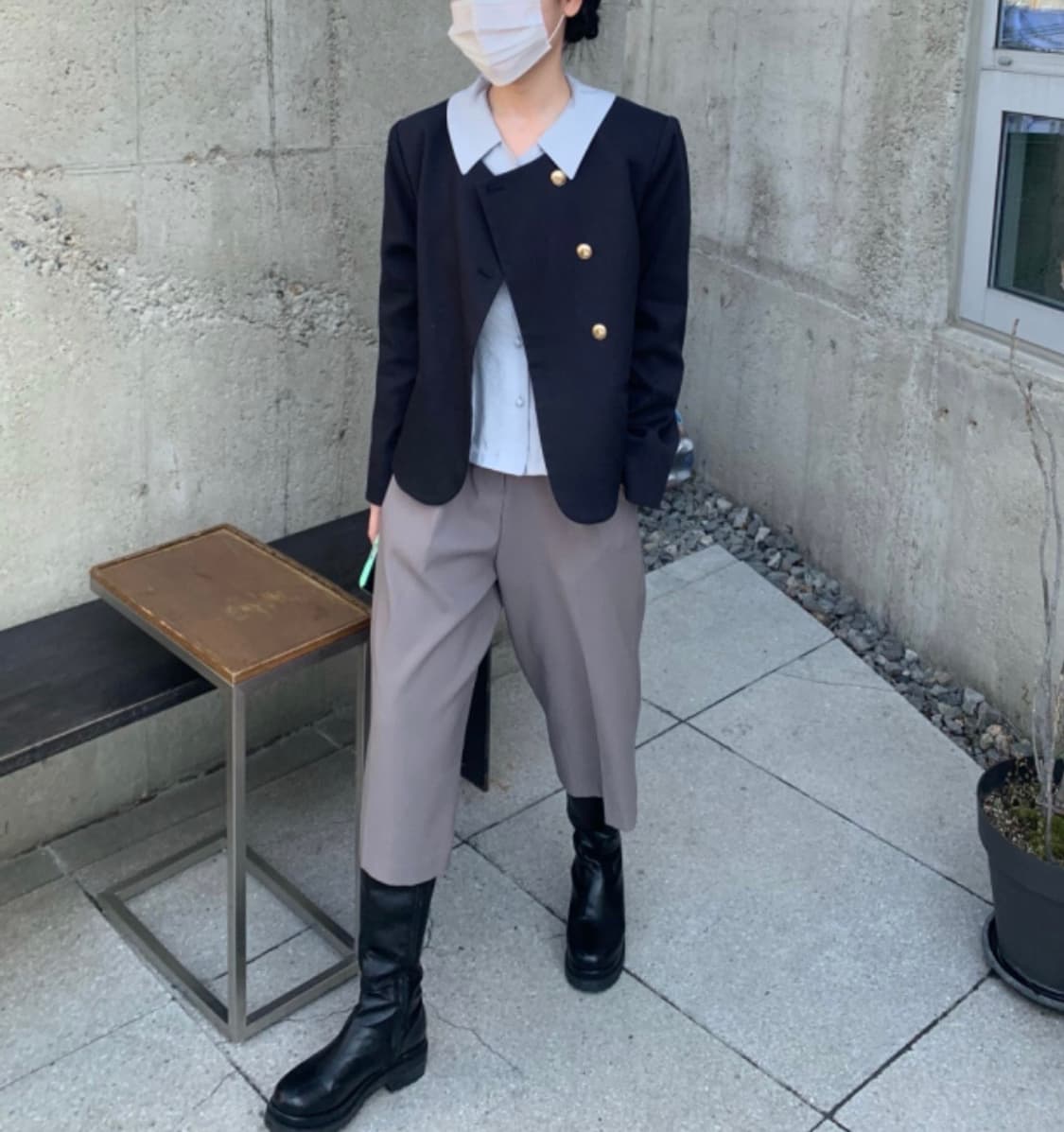 하우유 노카라 자켓+블라우스 세트 상품이미지7