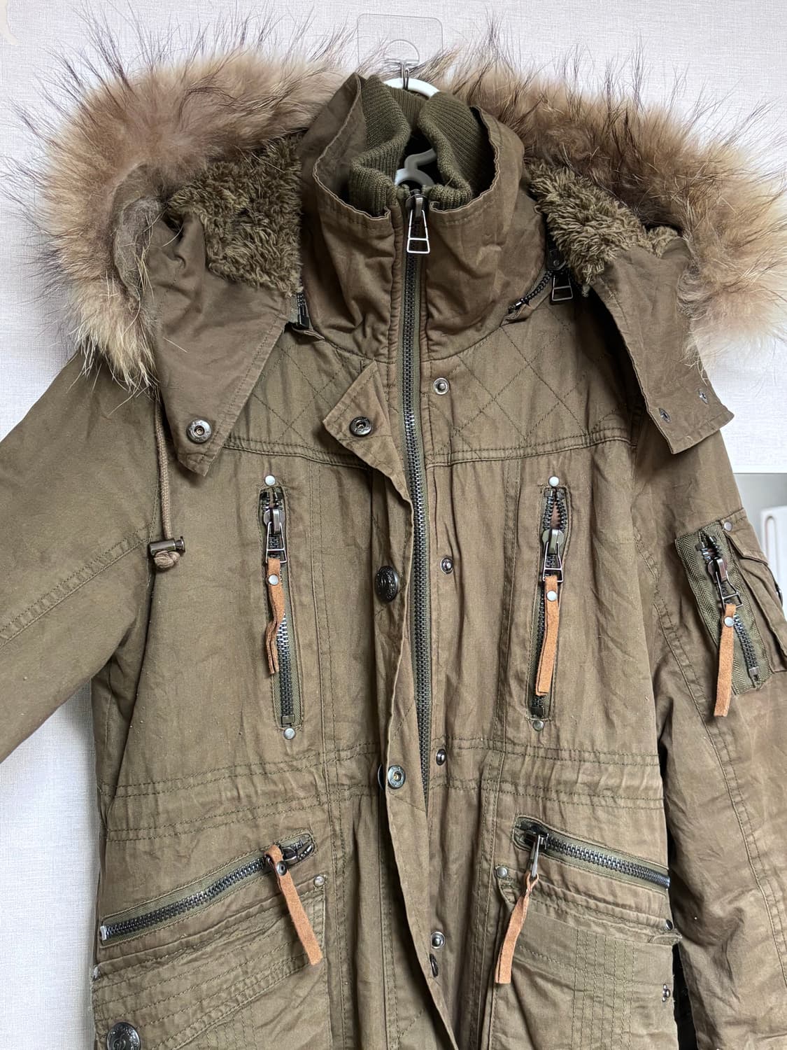 카키색 퍼 야상 상품이미지2