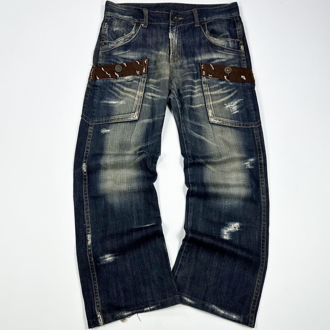 VTG 빈티지 워싱 와이드 데님팬츠 (32인치) 상품이미지3