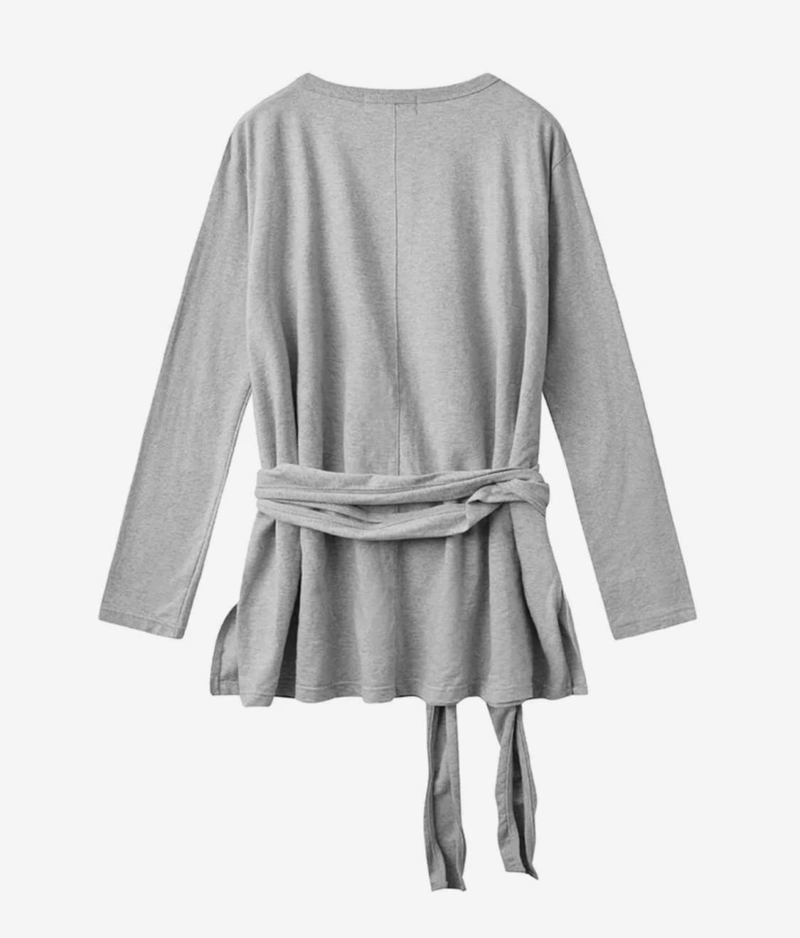 Wrap-Tie Long Sleeve Tee Melange Gray 상품이미지2