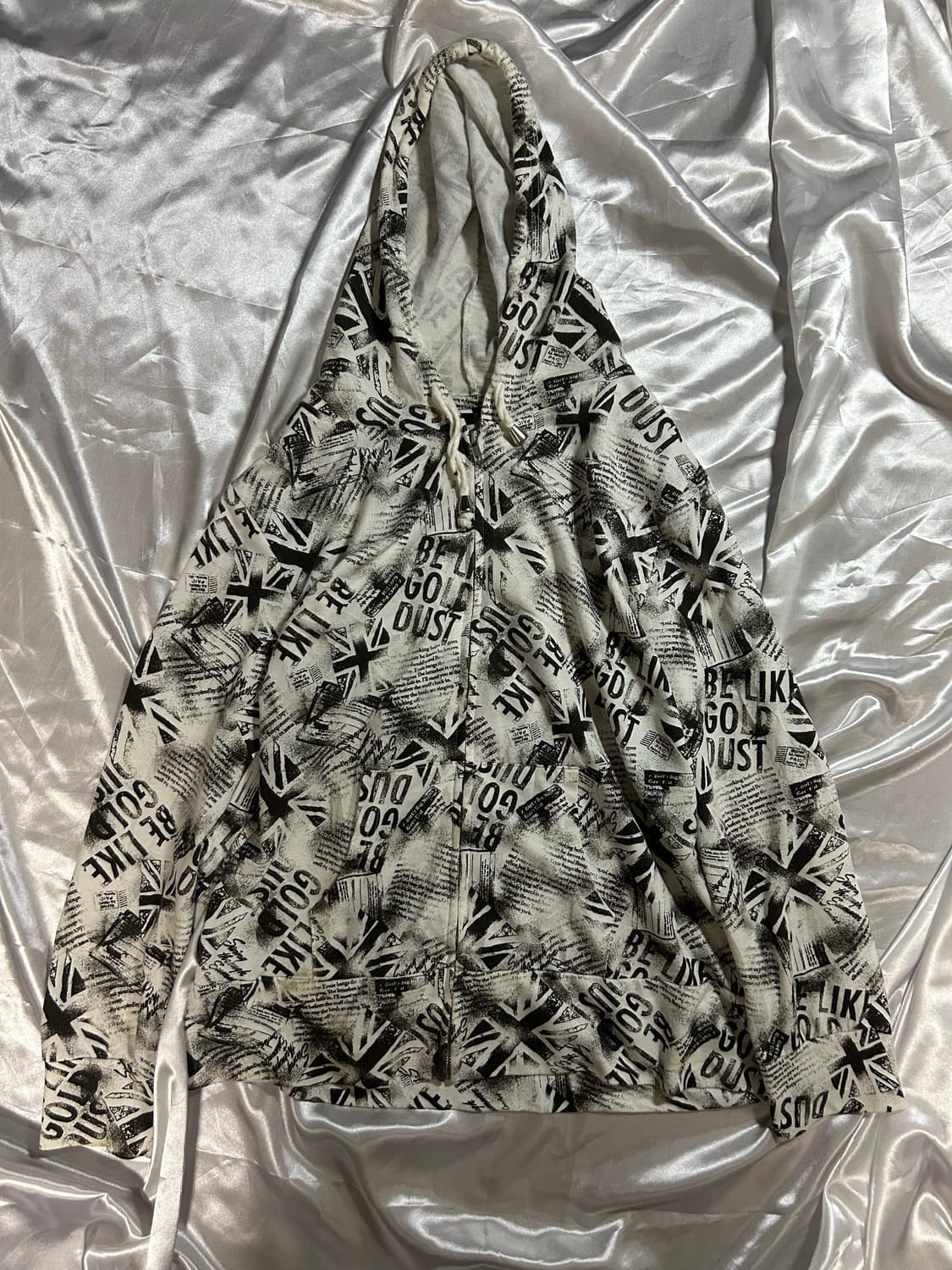 y2k paper printing hood zip-up 상품이미지1
