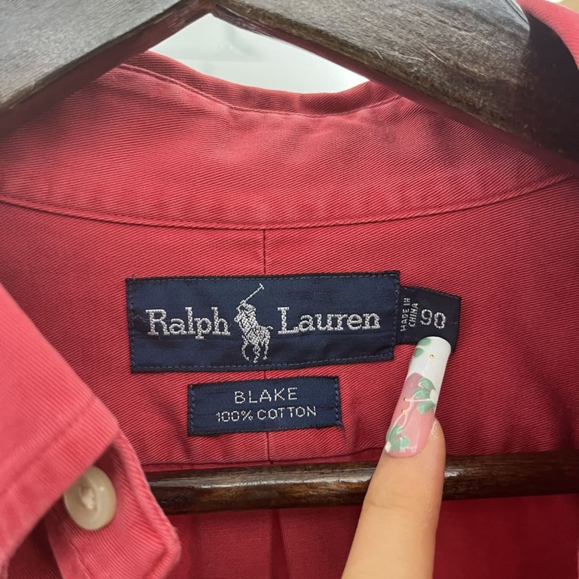 폴로 랄프로렌 빈티지 컨트리 레트로 코랄레드 셔츠 90 C11016 상품이미지5