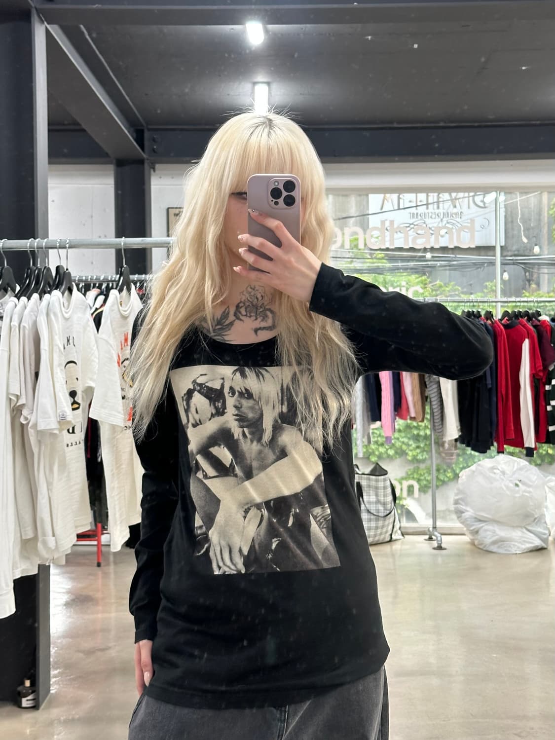 히스테릭 글래머 The Stooges 블랙 긴팔 롱슬리브 상품이미지1