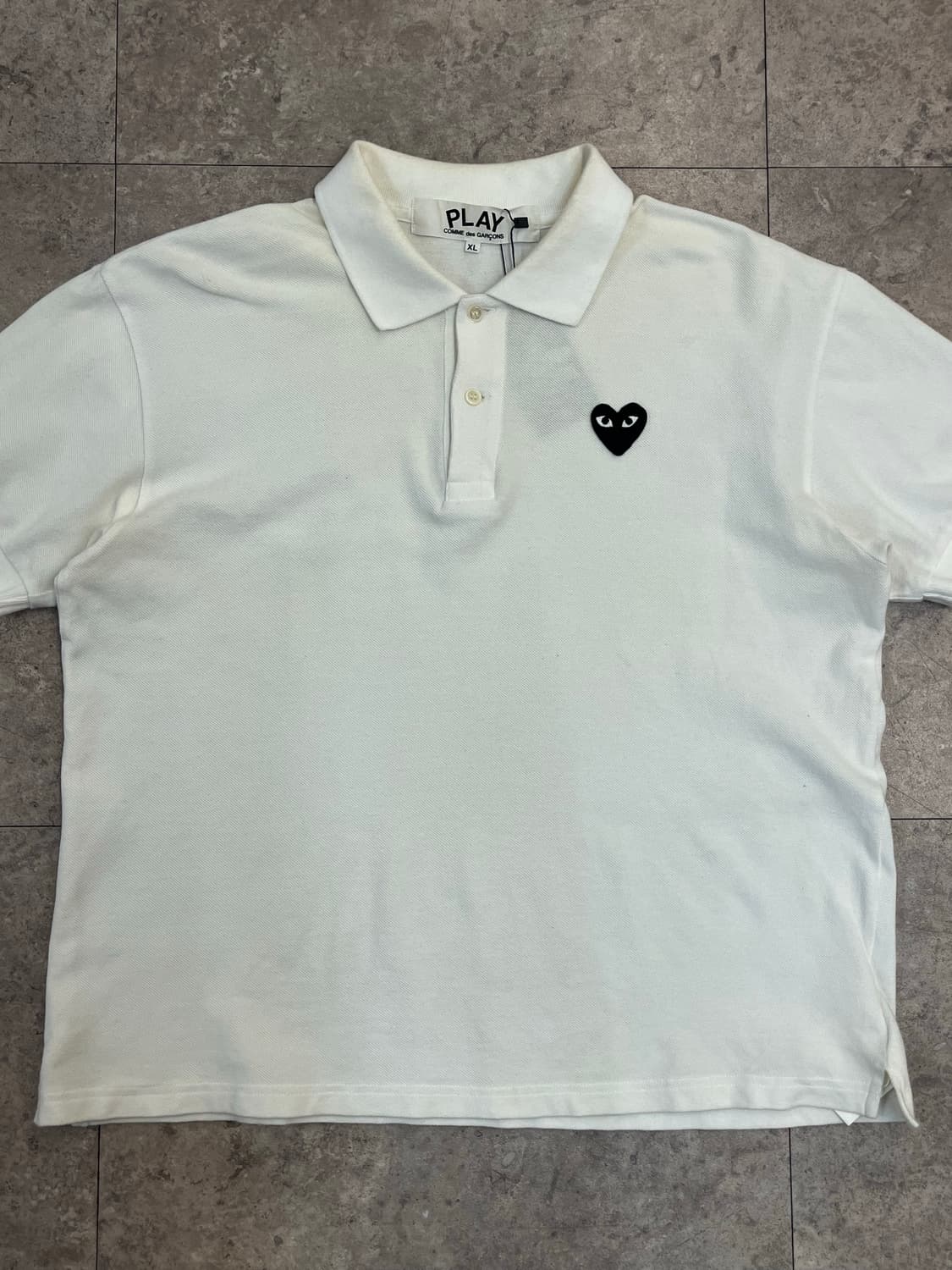 꼼데가르송 반팔 카라티 화이트 XL #csz2575 상품이미지4