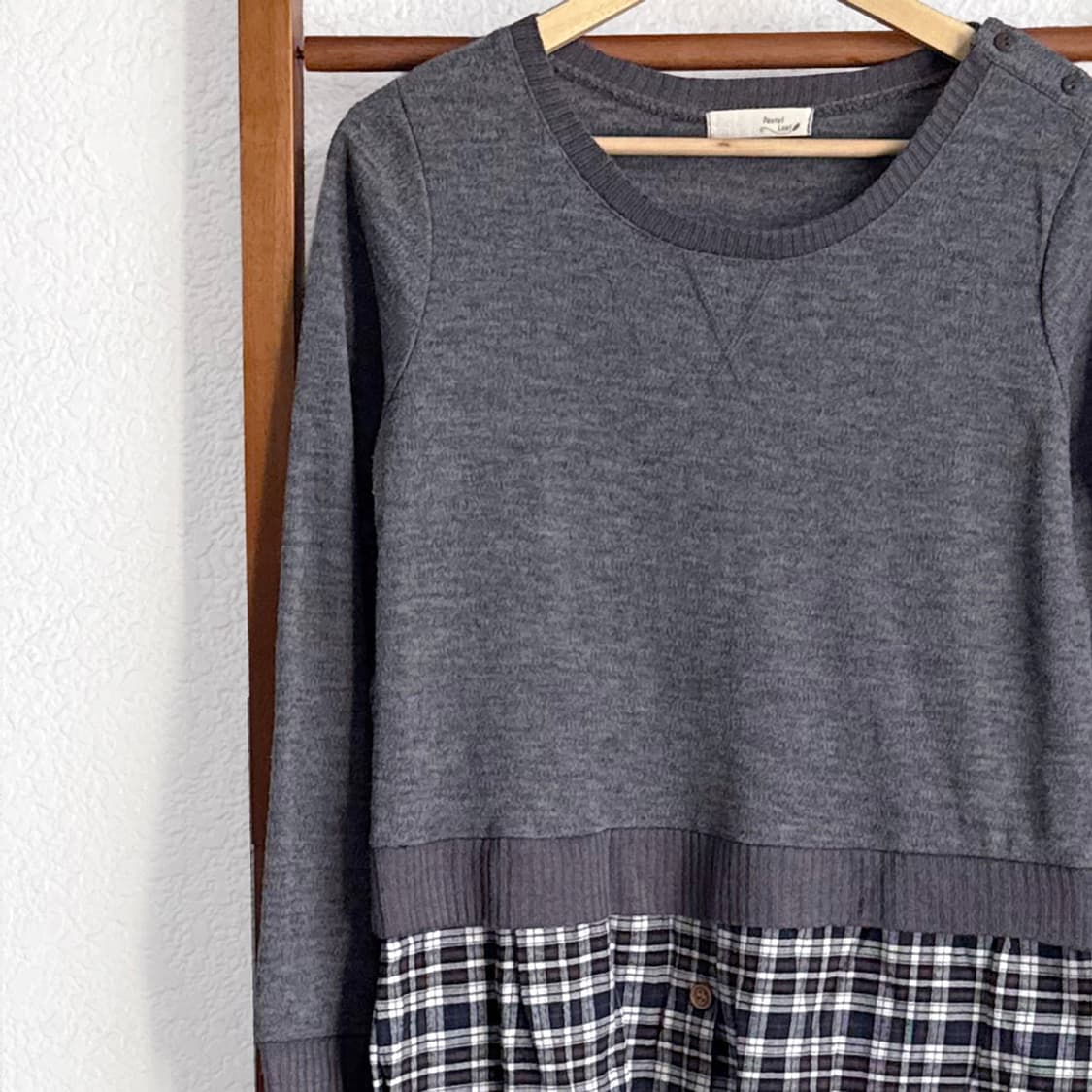 모리 레이어드 체크 니트 상품이미지2