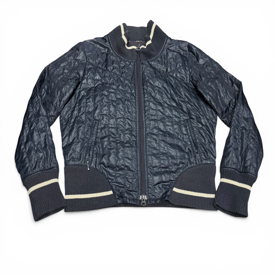 40 우먼 라코스테 네이비 경량 퀼팅자켓 상품이미지1