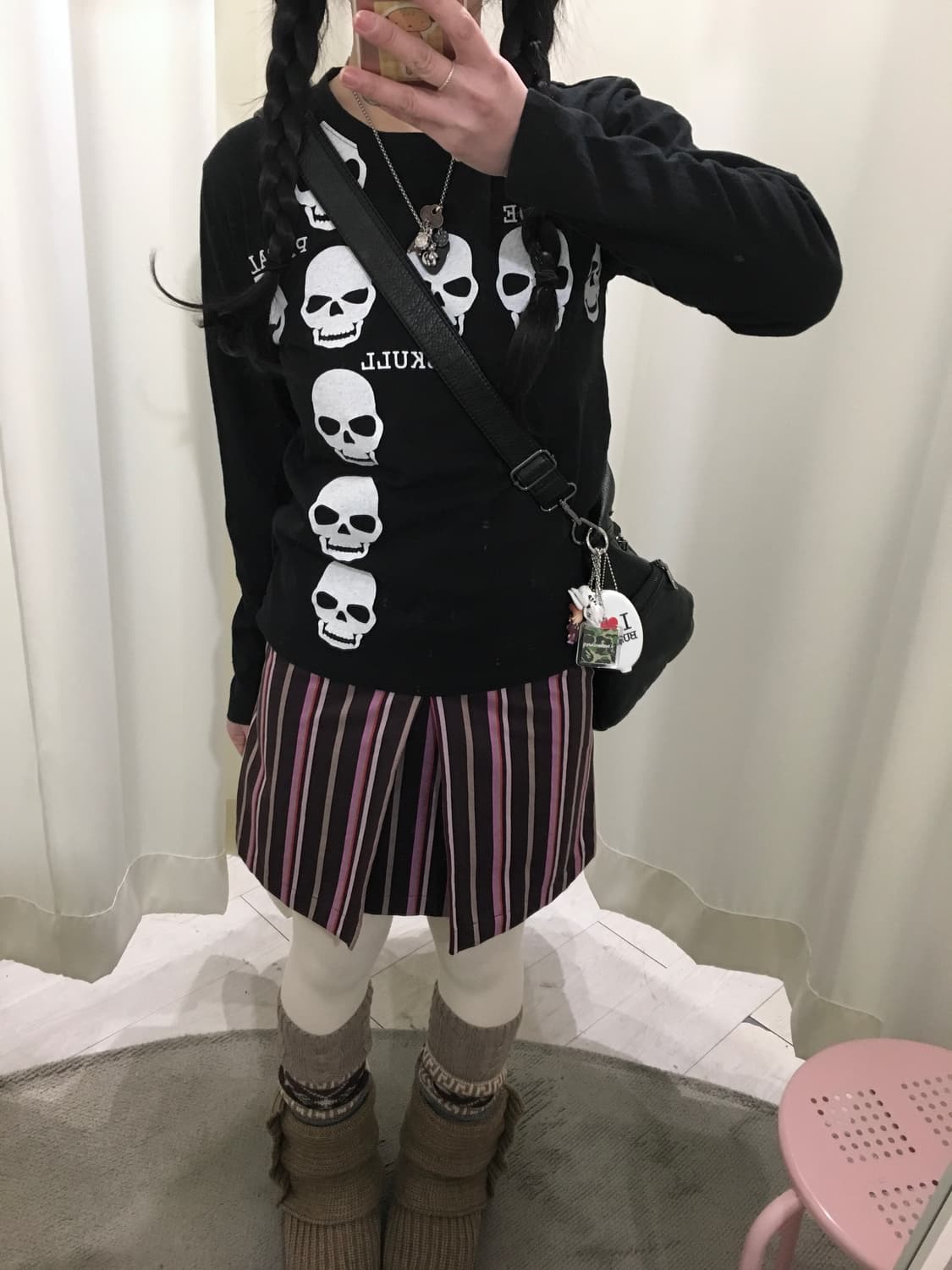 아페쎄 스트라이프 미니 스커트 상품이미지2