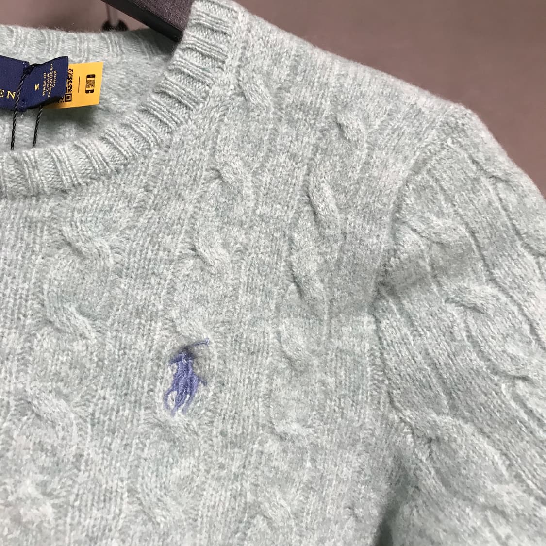 폴로 랄프로렌 QR 케이블 니트 민트 M(W) 상품이미지4