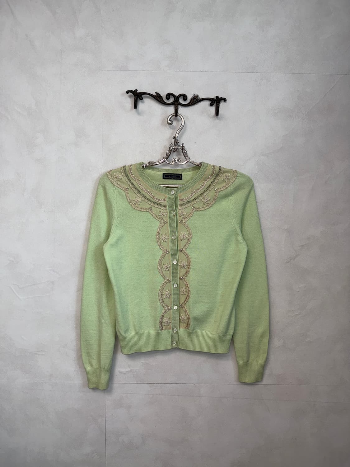 Keith pistachio beads 캐시미어/앙고라/울 가디건 상품이미지4