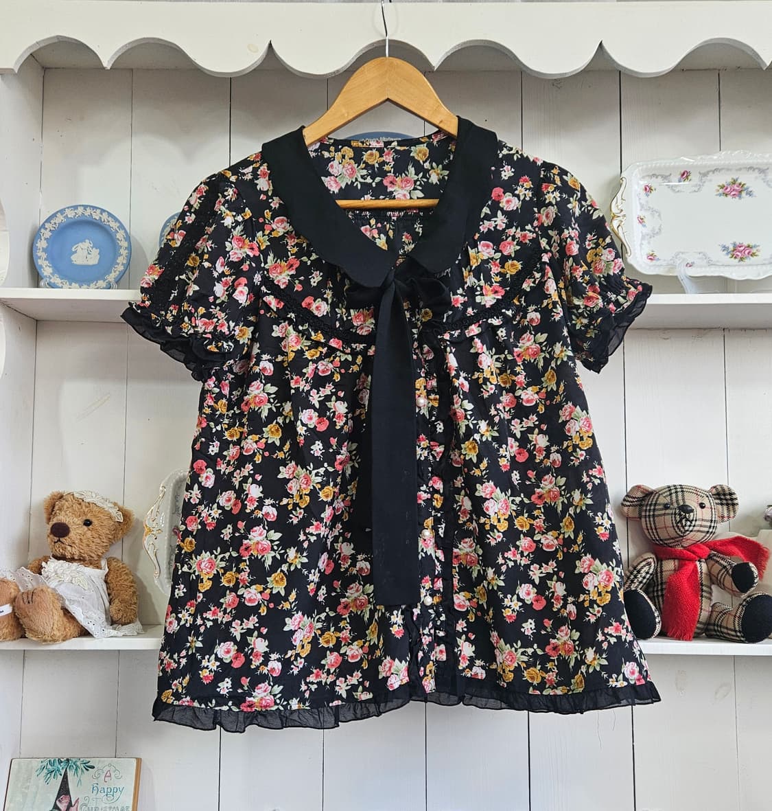 (Axes Femme) 플라워 리본 블라우스 상품이미지3