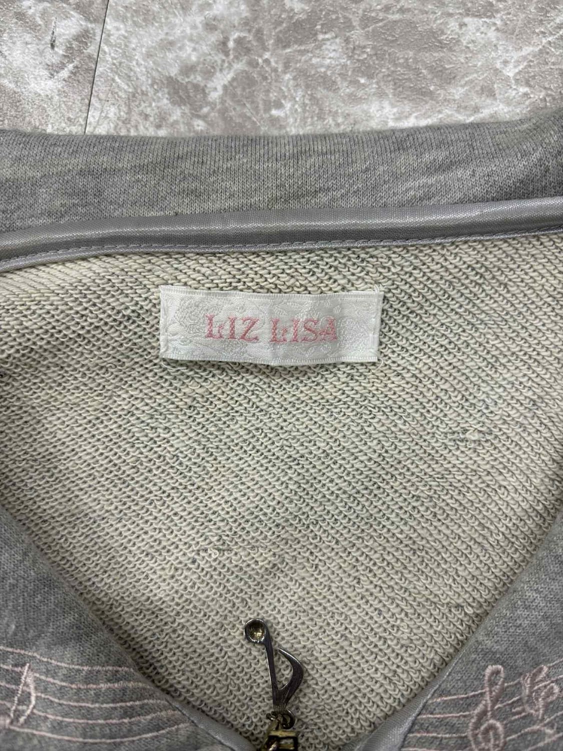 LIZLISA 리즈리사 일본 빈티지 그레이 세미크롭 걸즈 스웻 트랙탑 희 상품이미지4