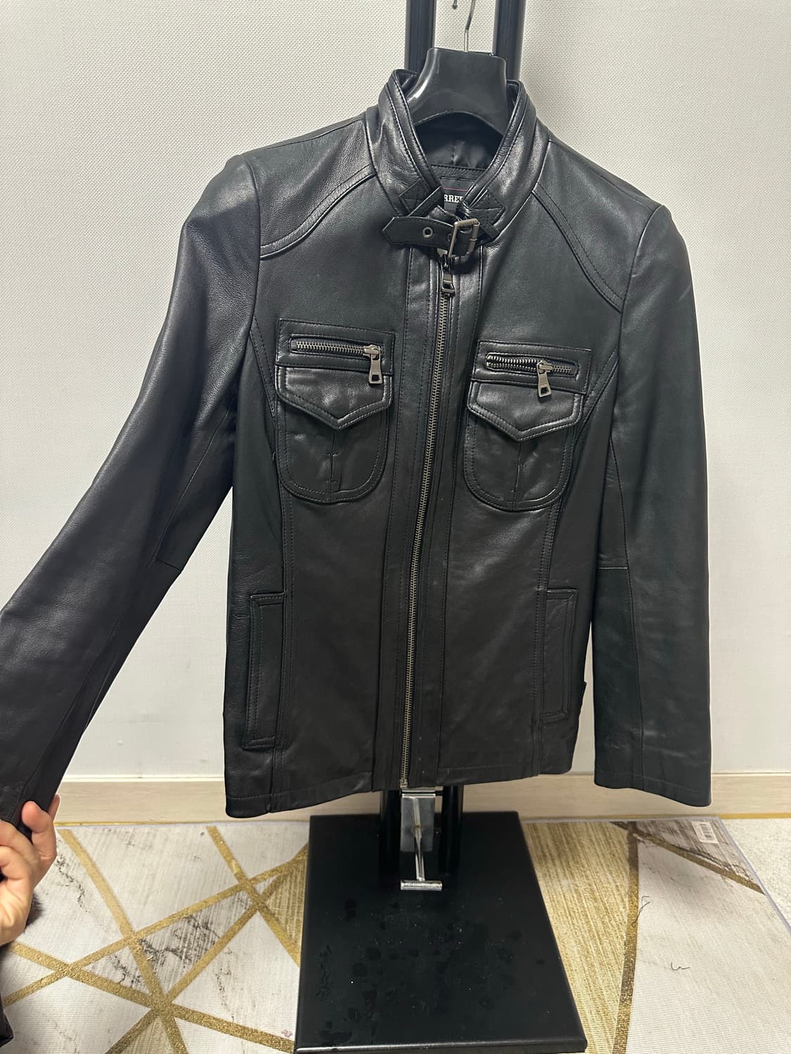 Carrera  리얼  이태리,양가죽 자켓 블랙 - 85사이즈 상태좋음 상품이미지5