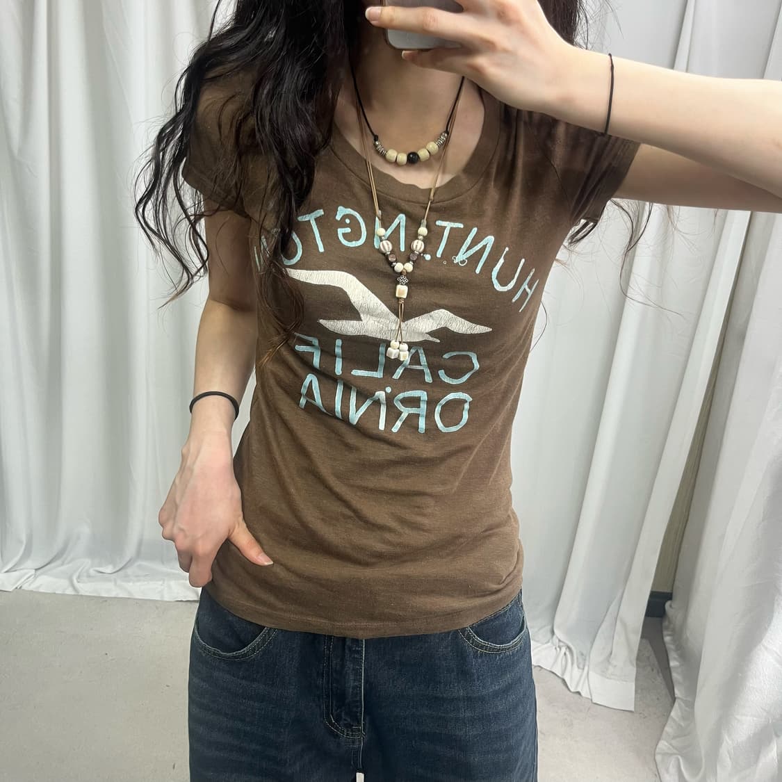 Hollister brown T-shirts 상품이미지3