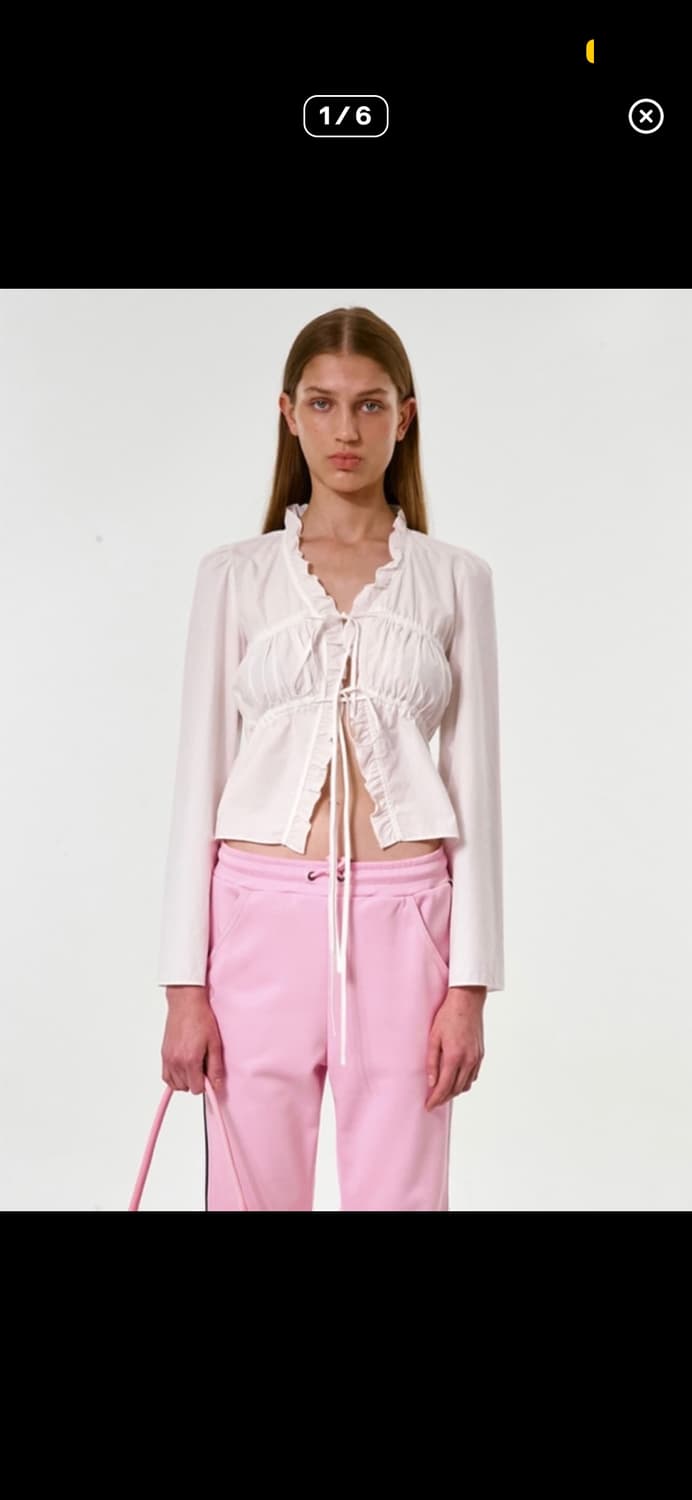 더오픈프로덕트 러플드 코튼 블라우스 상품이미지1