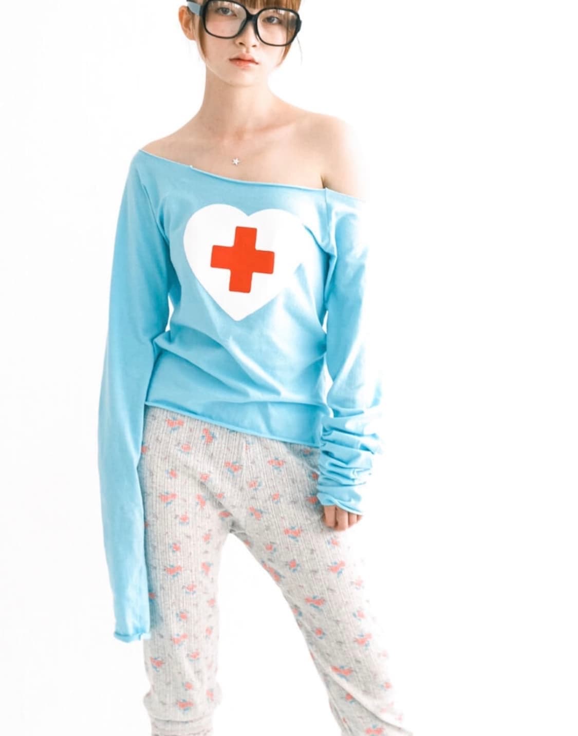 샵페어리 Cherish heart cut off t shirt mint 상품이미지2