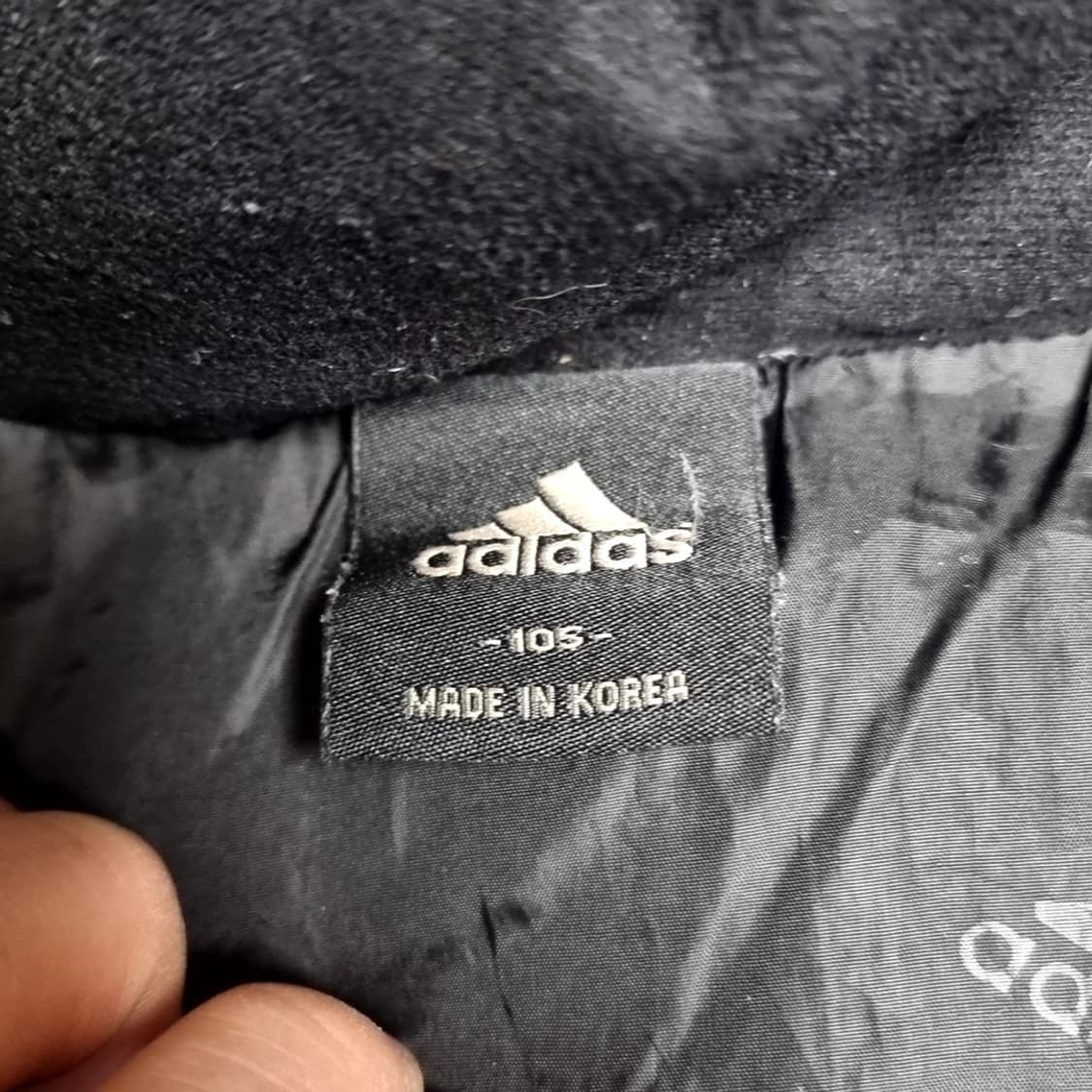 한국제 90s아디다스 블랙 오리털 패딩 후드 탈부착 가능(105) 상품이미지3