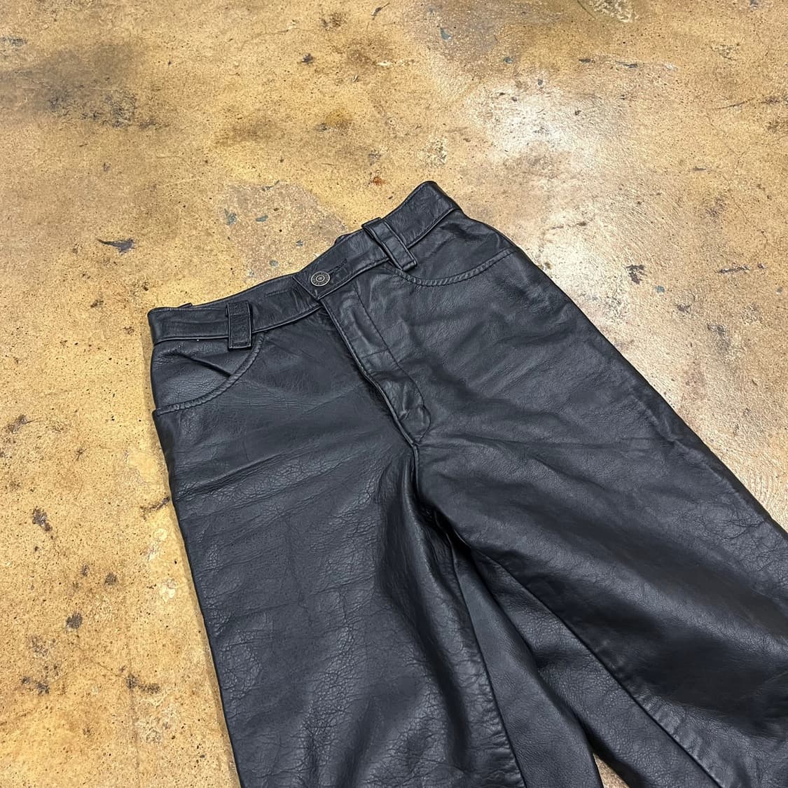 [정품/26] Schott 쇼트 블랙 레더 가죽 바지 b15 상품이미지1