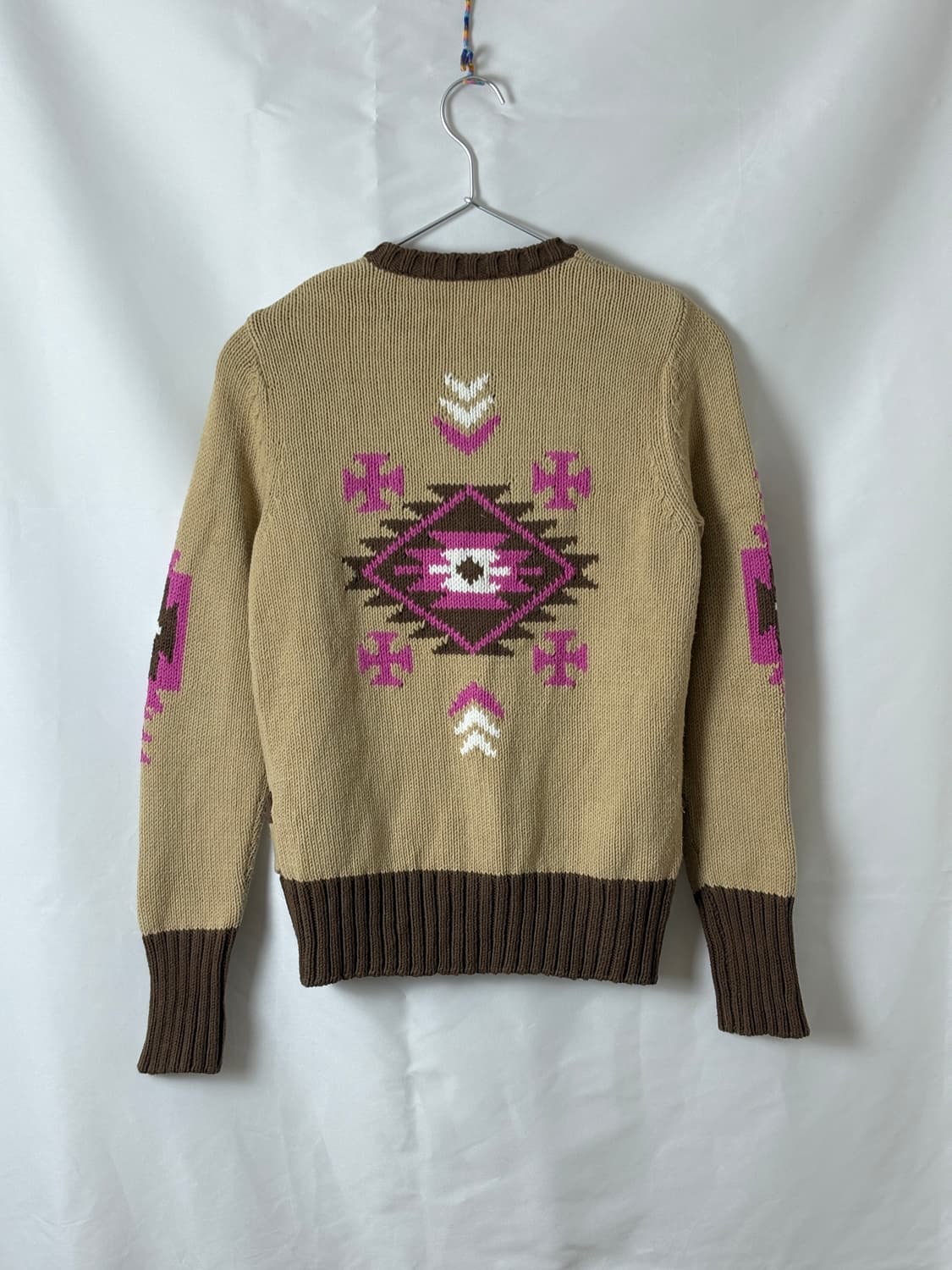 핑크 패턴 니트 집업 상품이미지9