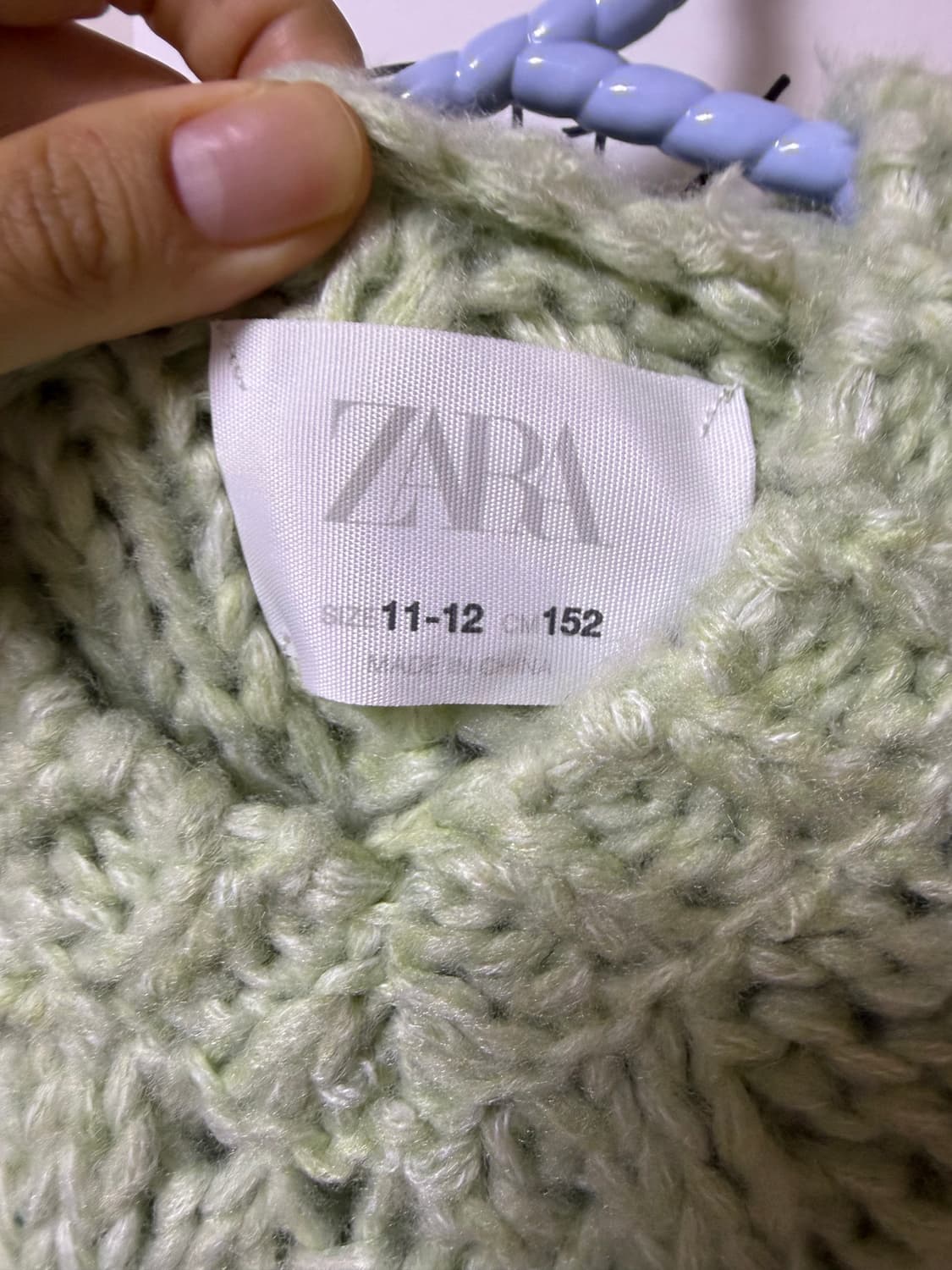 자라 zara 니트 후드 스웨터 후드 말차색 상품이미지4