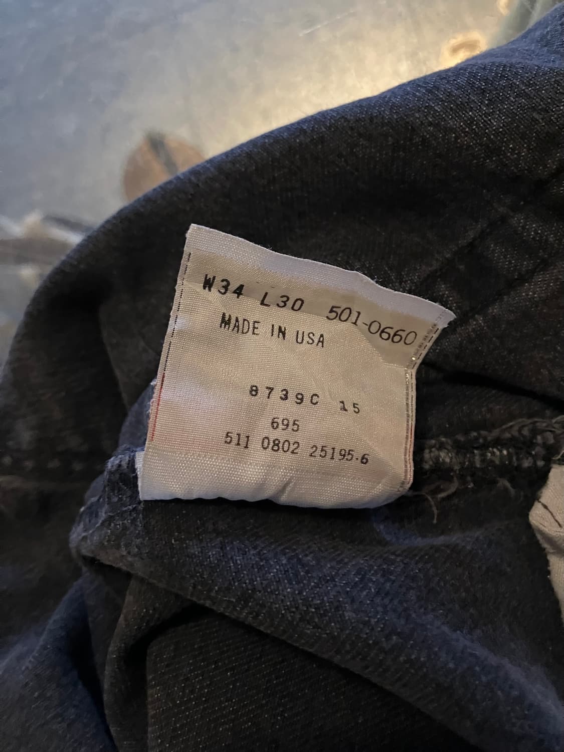 USA 빈티지 리바이스 501 0660 블랙진 흑청 데님 팬츠 상품이미지10