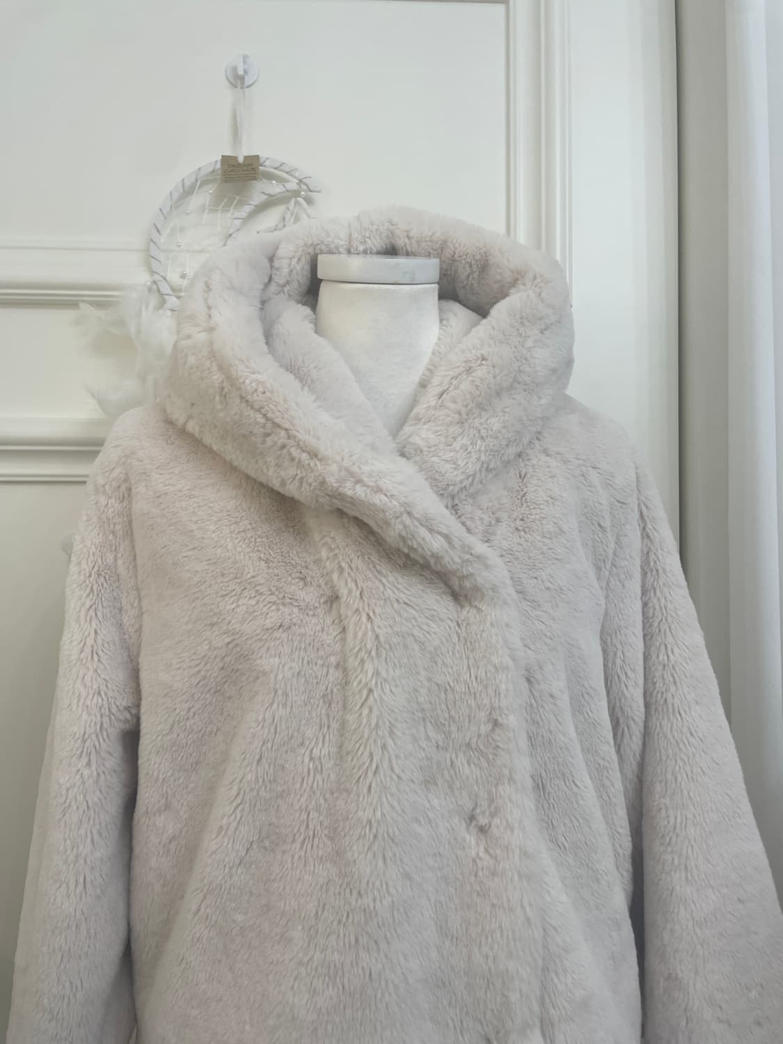 ivory fur hoodie winter jacket(size-S) 상품이미지5