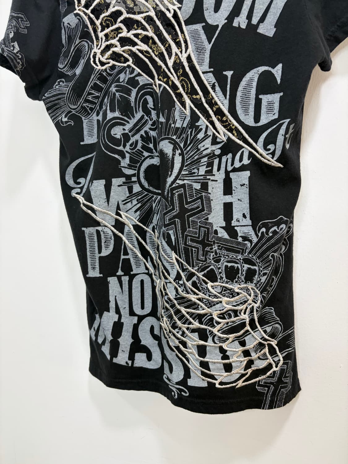 glitz y2k 프린팅 펑크 날개 반팔 티셔츠 상품이미지3