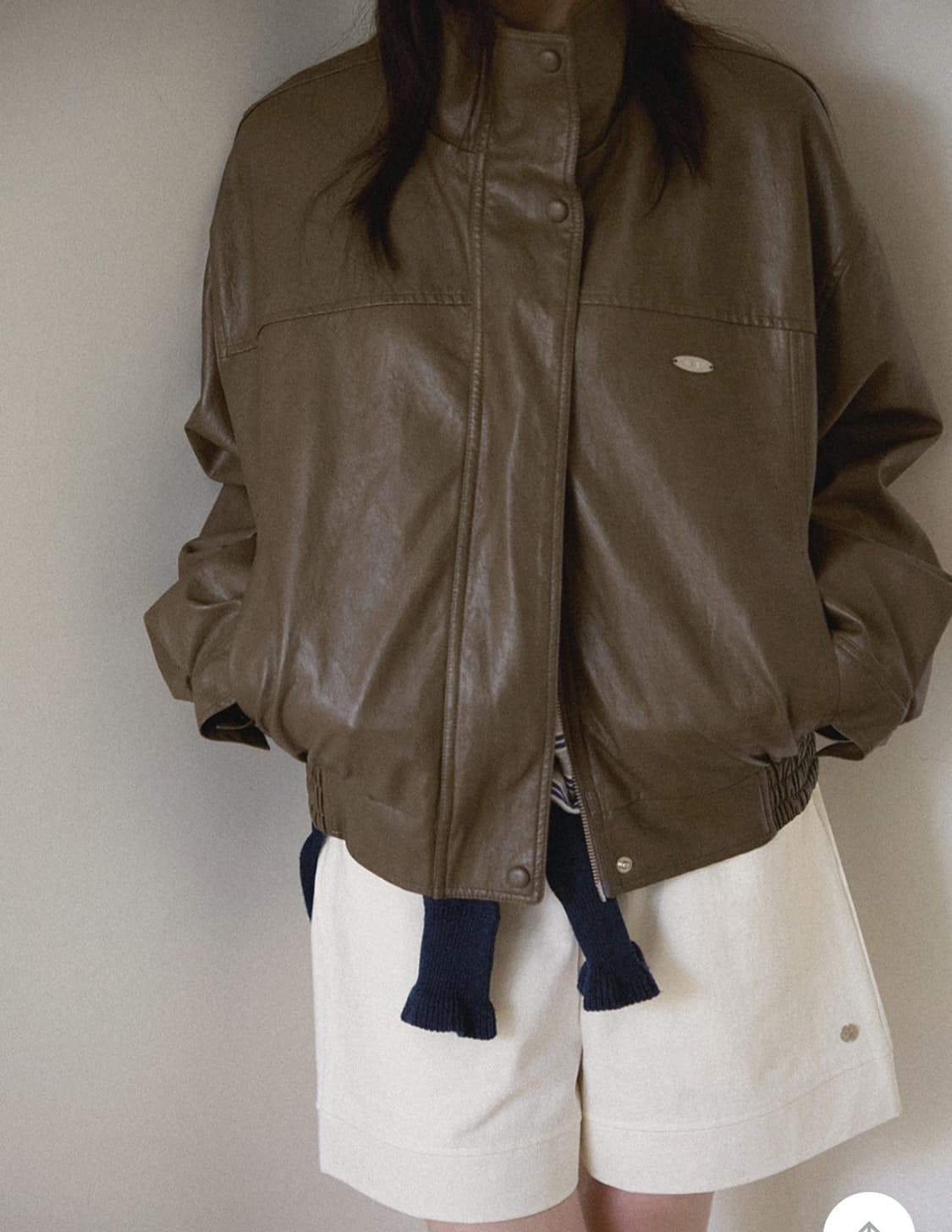 98도씨 하이넥 레더 자켓 상품이미지2