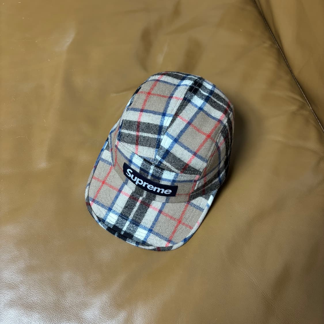 슈프림 캠프캡 모자 박스로고 버버리 체크 상품이미지5