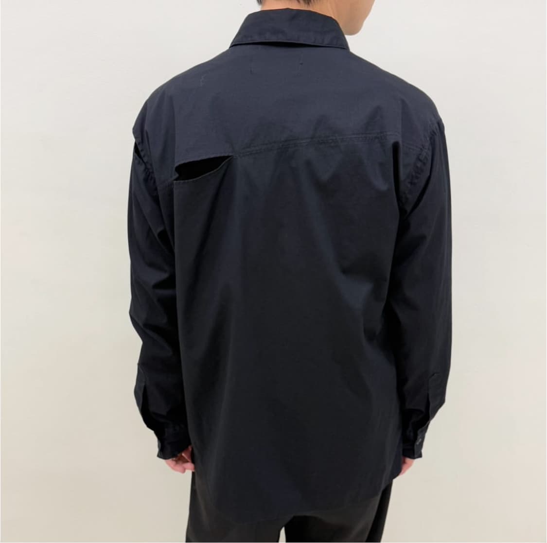 설밤 비대칭 컷 오프 셔츠 상품이미지5