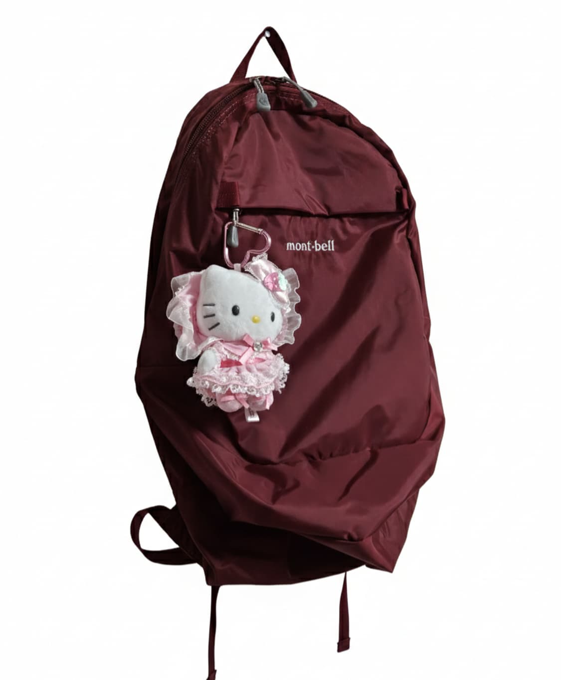 급처)몽벨 포켓터블 백팩 15L 와인 버건디(키티키링 포함) 상품이미지2