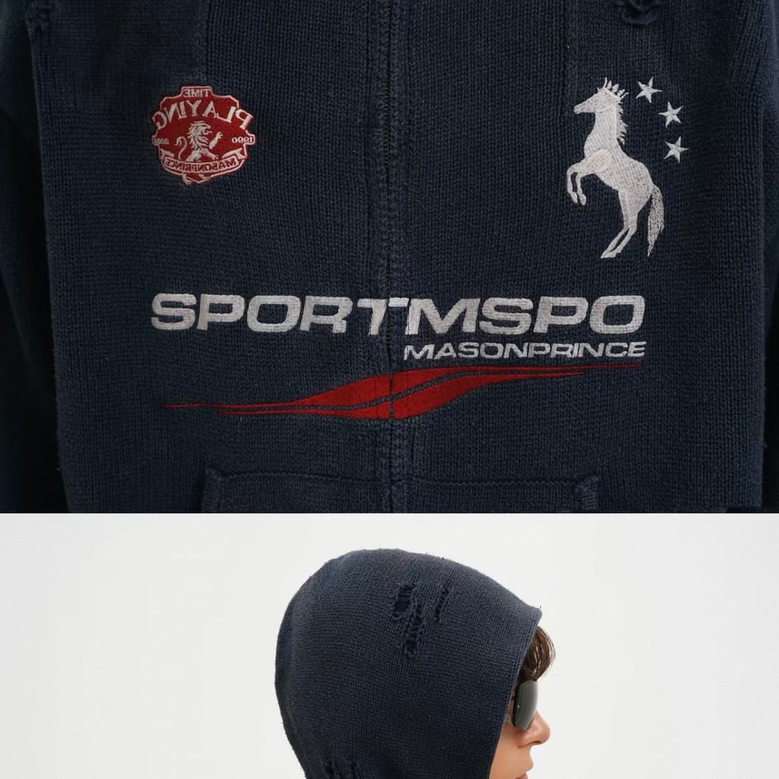 (새상품)메종프린스 MASONPRINCE 빈티지 빅포니 후드집업 상품이미지4