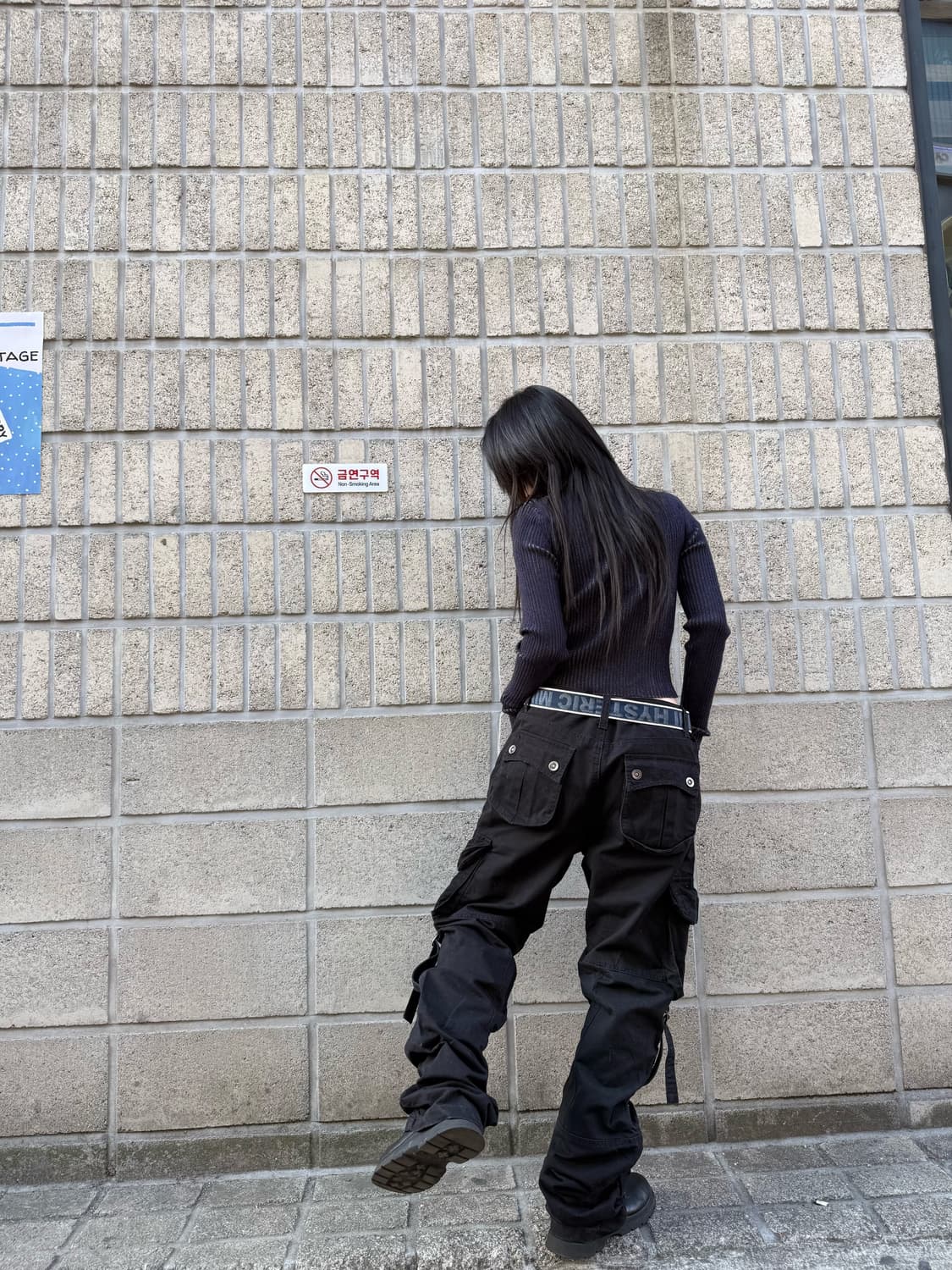 아웃포켓 디테일 블랙 카고팬츠 상품이미지6