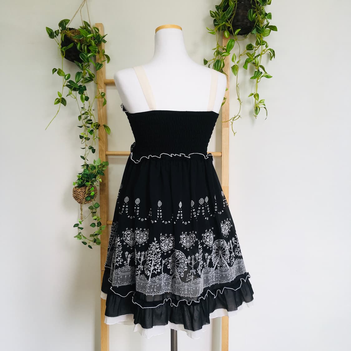 AXES FEMME 엑시즈팜/ 블랙 리본 끈 나시 원피스 히메갸루원피스 상품이미지4