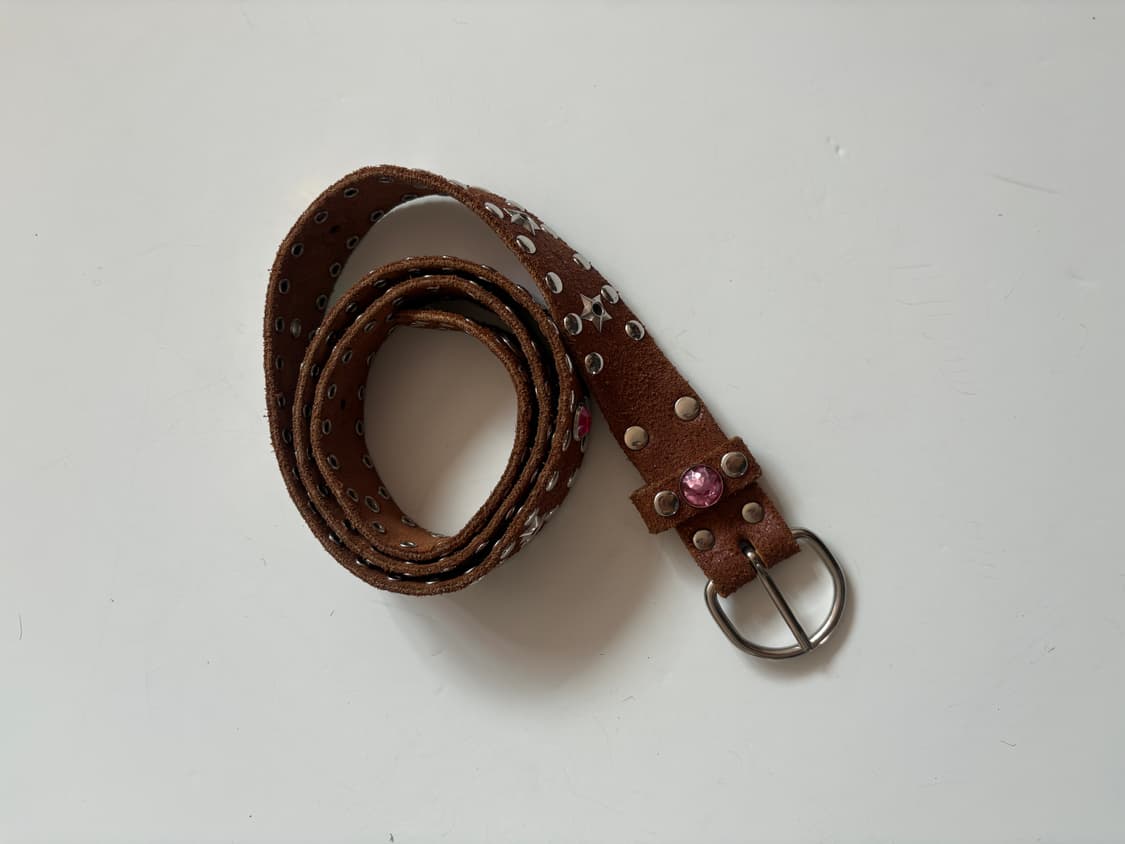 빈티지 스터드 리얼 가죽 벨트  상품이미지2