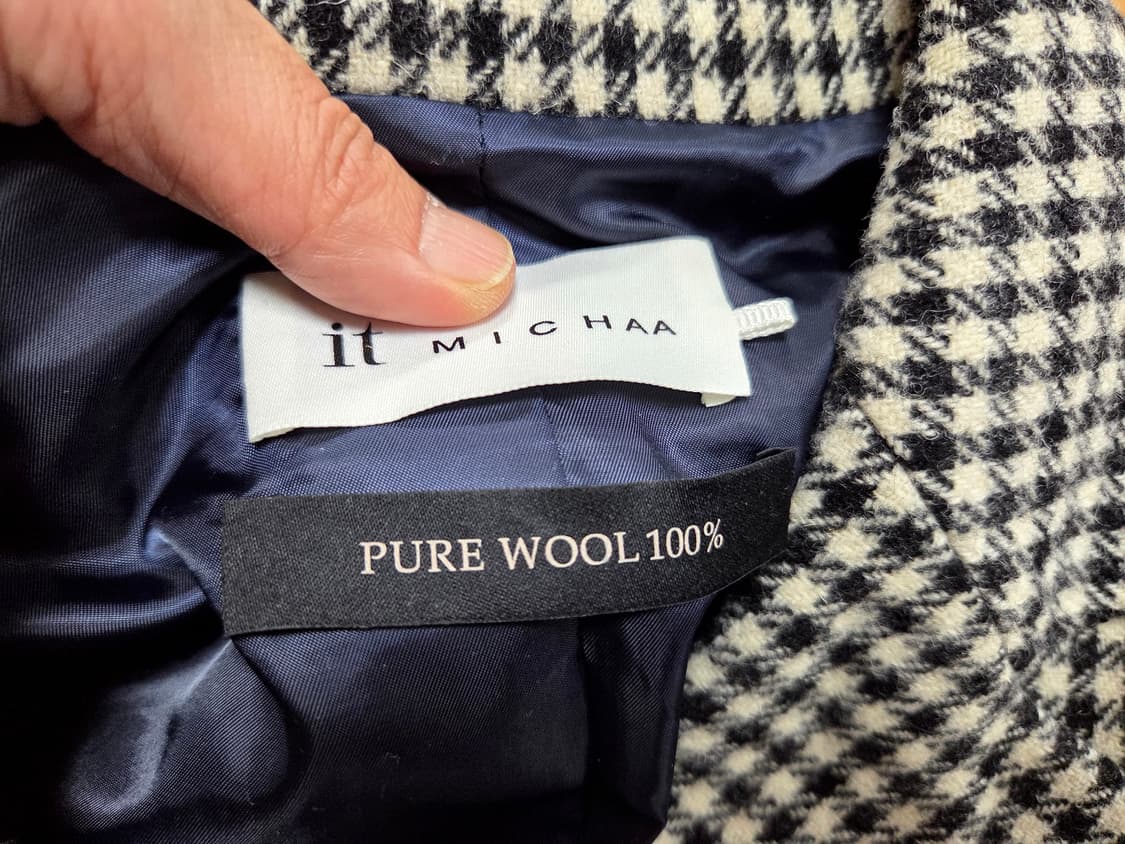 잇미샤(it michaa) 벨티드 체크 투버튼자켓 44 새상품 상품이미지9