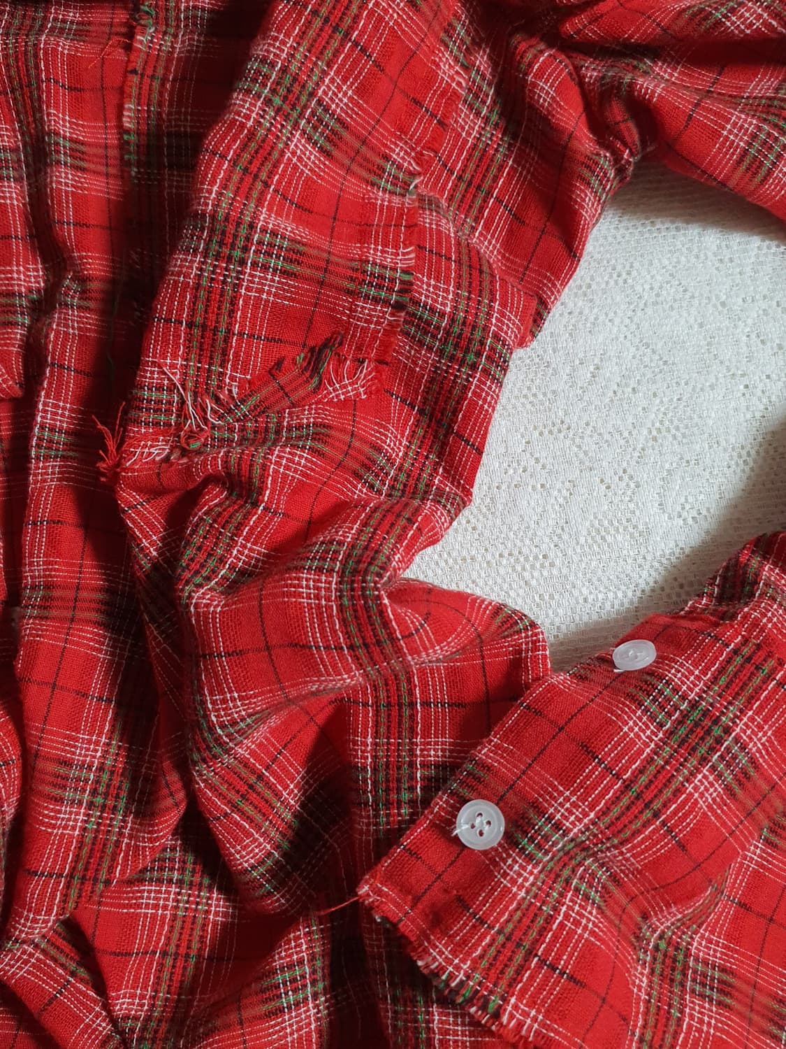 [빈티지] 크리스마스 레드그린 체크 롱 남방 셔츠 상품이미지7
