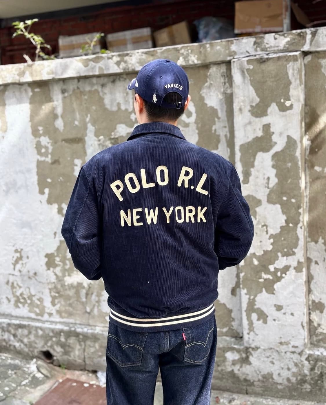 폴로 랄프로렌 25FW 코듀로이 바시티 레터 자켓 네이비 M 사이즈 상품이미지4