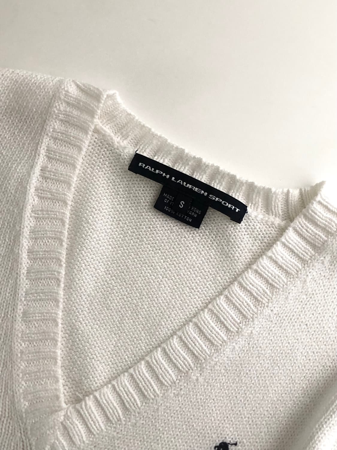 Polo 랄프로렌 우먼 화이트컬러 코튼 브이넥 니트 상품이미지6