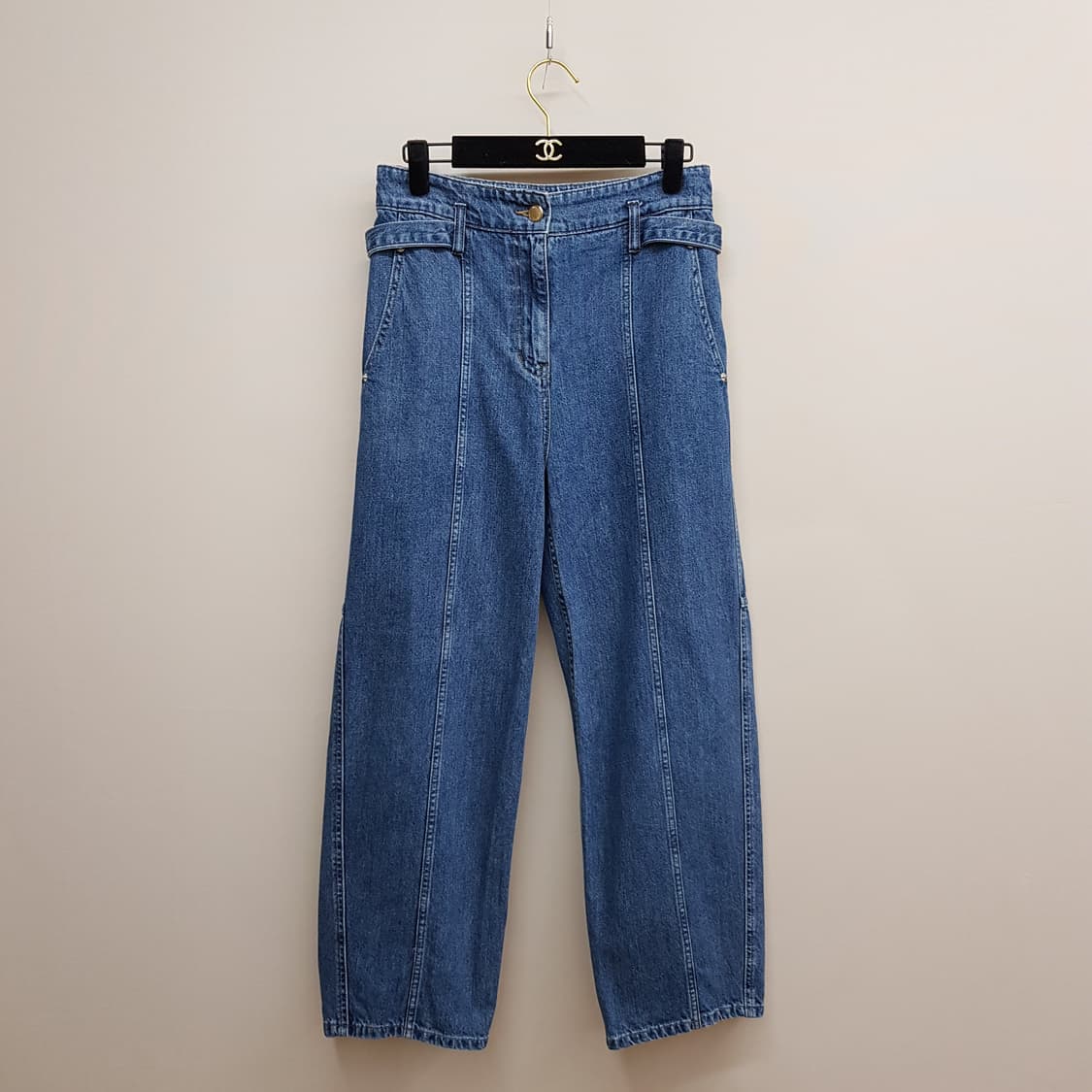 한섬 시스템 2022 벨티드 와이드 데님 팬츠  64-94사이즈 상품이미지1
