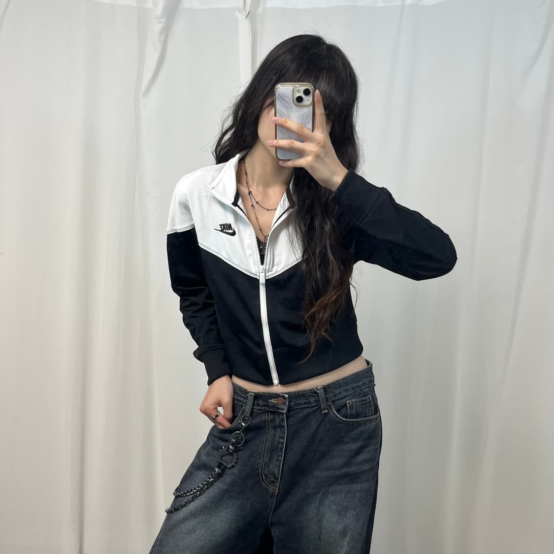 Nike black & white crop jersey 상품이미지3