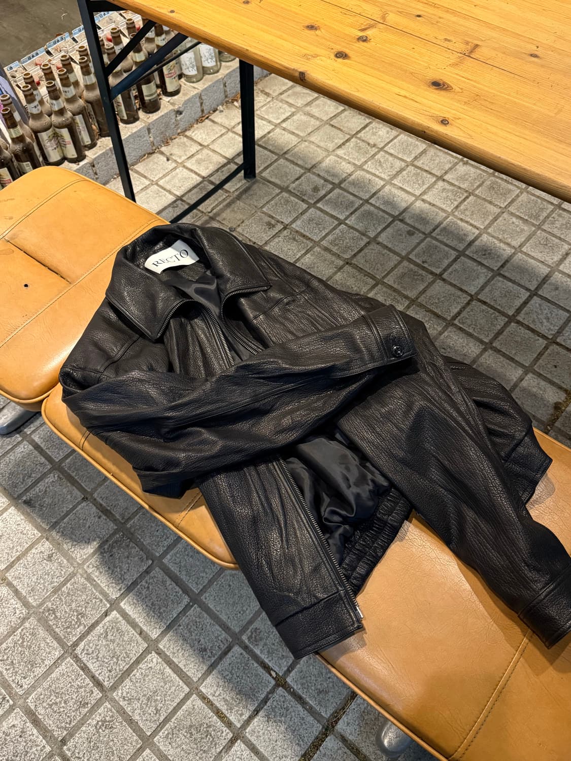 렉토 크링클 하이넥 레더 XL 상품이미지1