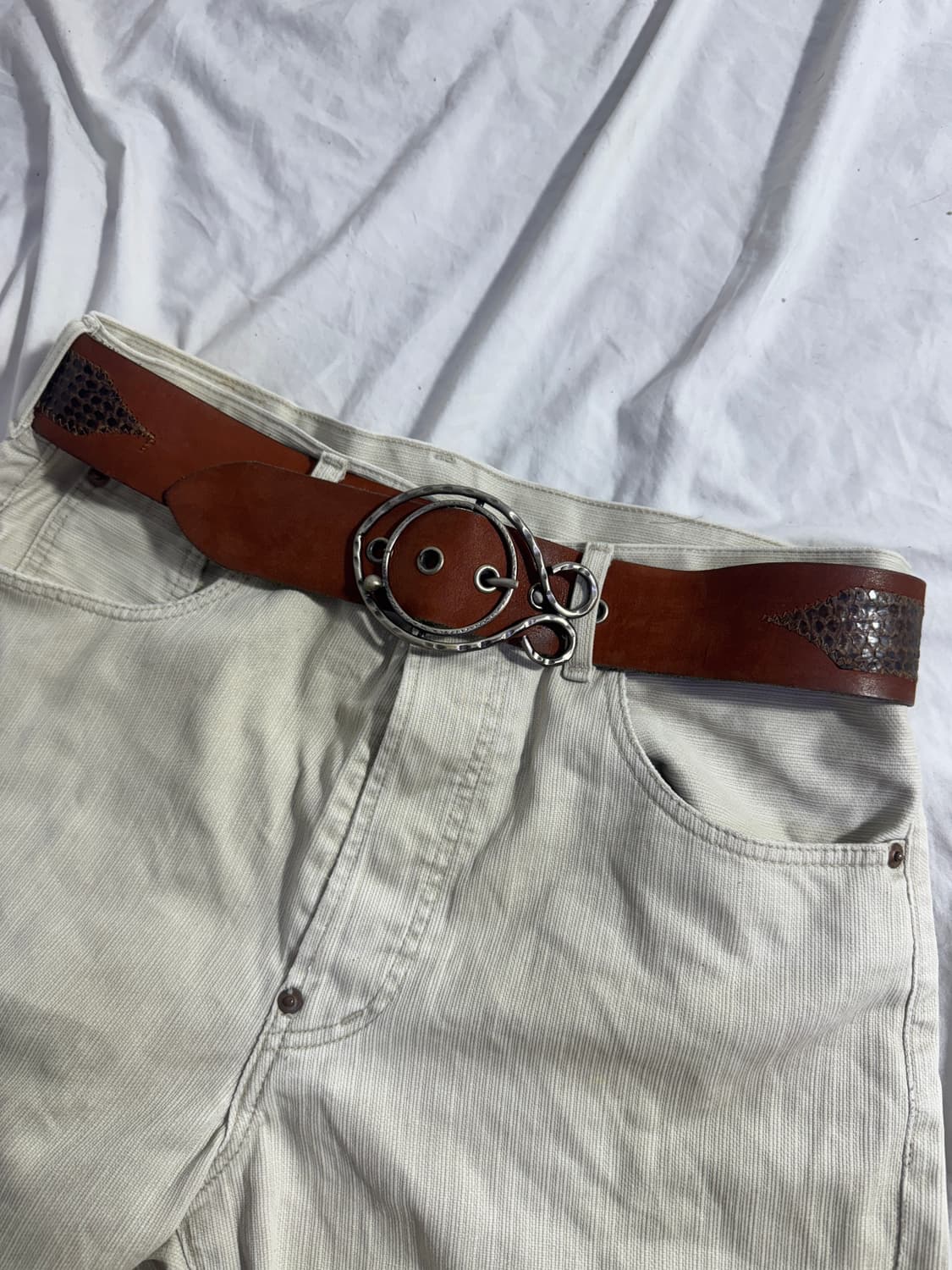 빈티지 파이톤 레더 벨트 y2k 상품이미지1